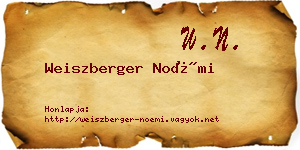 Weiszberger Noémi névjegykártya